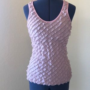 Ruffled racer back tank top